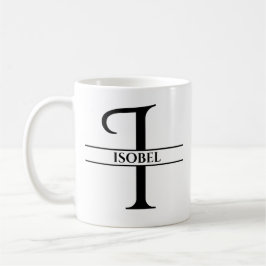 Personalisierter Eleganter Anfangsbuchstaben I Kaffeetasse