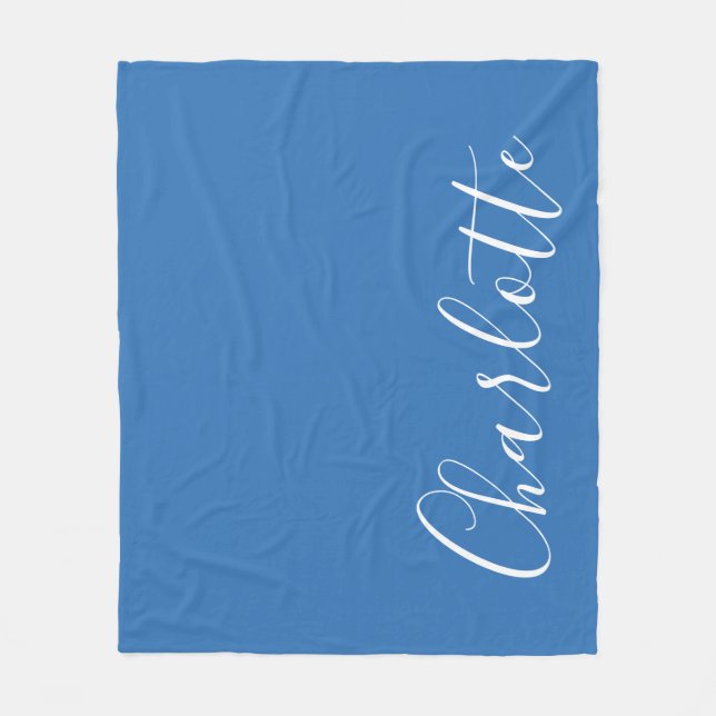 Personalisierter Eleganter Blue Minimalistischer S Fleecedecke (Vorderseite)