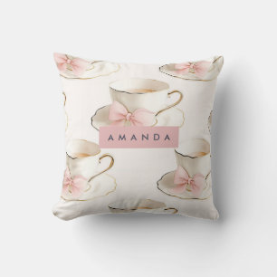 Personalisierter Eleganter Coquette-Muster-Teebech Kissen