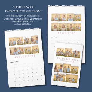 Personalisierter eleganter Familien-Erinnerungen-W Kalender