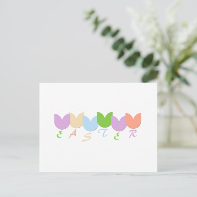 Personalisierter Eleganter Frühling Tulips, Ostern Postkarte (Stehend Vorderseite)