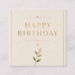 Personalisierter eleganter Geburtstag mit Antikgol Quadratische Visitenkarte