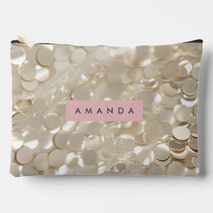 Personalisierter Eleganter Gold Pailletten Glamour Zubehörtasche