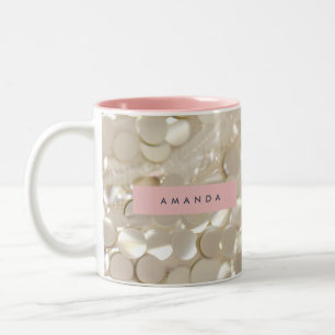 Personalisierter Eleganter Gold Pailletten Glamour Zweifarbige Tasse