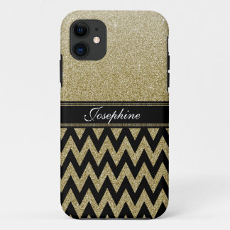 Personalisierter eleganter Goldgräber Glitzer Case-Mate iPhone Hülle