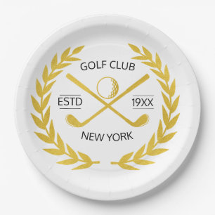 Personalisierter Eleganter Golf Club Pappteller