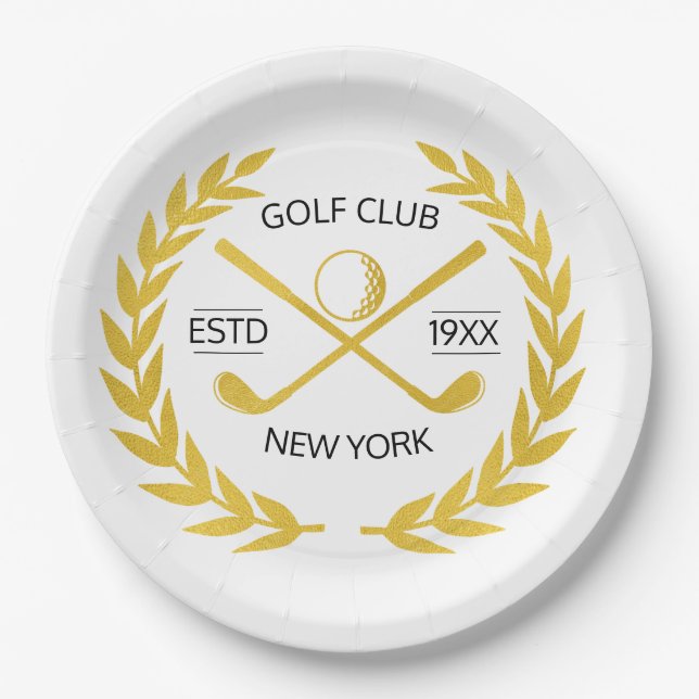 Personalisierter Eleganter Golf Club Pappteller (Vorderseite)