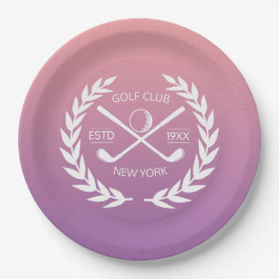 Personalisierter Eleganter Golf Club Pappteller