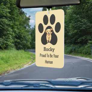 Personalisierter Eleganter Hunde-Name Pfote Stolze Autolufterfrischer