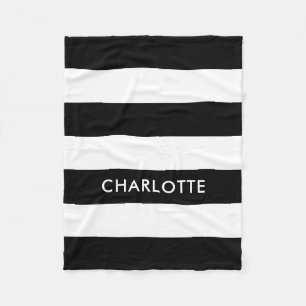 Personalisierter Eleganter Luxus Schwarz-Weiß Stre Fleecedecke