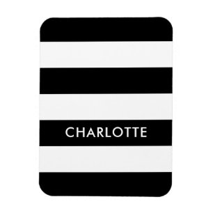 Personalisierter Eleganter Luxus Schwarz-Weiß Stre Magnet