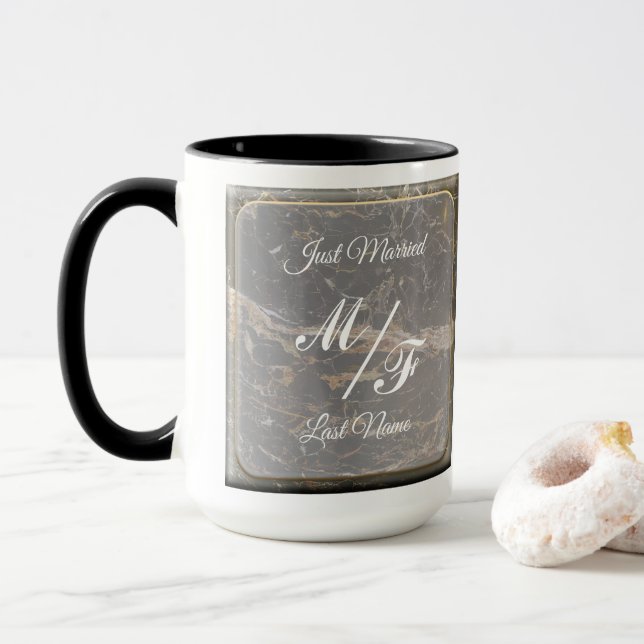 Personalisierter Eleganter Marmor Tasse (Mit Donut)