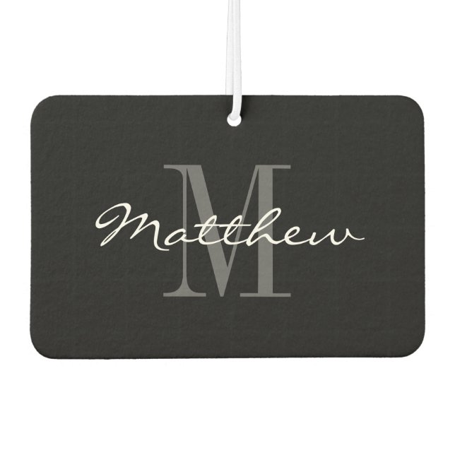 Personalisierter eleganter Monogramm-Auto-Luftverb Autolufterfrischer (Vorderseite)