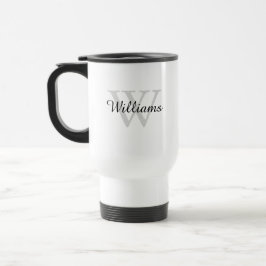 Personalisierter eleganter Monogramm-Buchstabe und Reisebecher