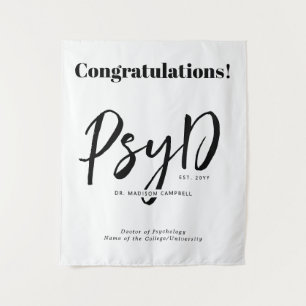 Personalisierter Eleganter PsyD Doktor der Psychol Wandteppich