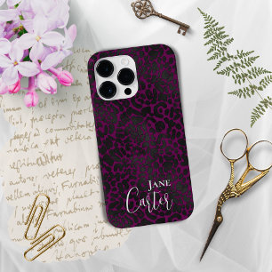 Personalisierter eleganter rosafarbener Leopard Case-Mate iPhone 14 Pro Max Hülle