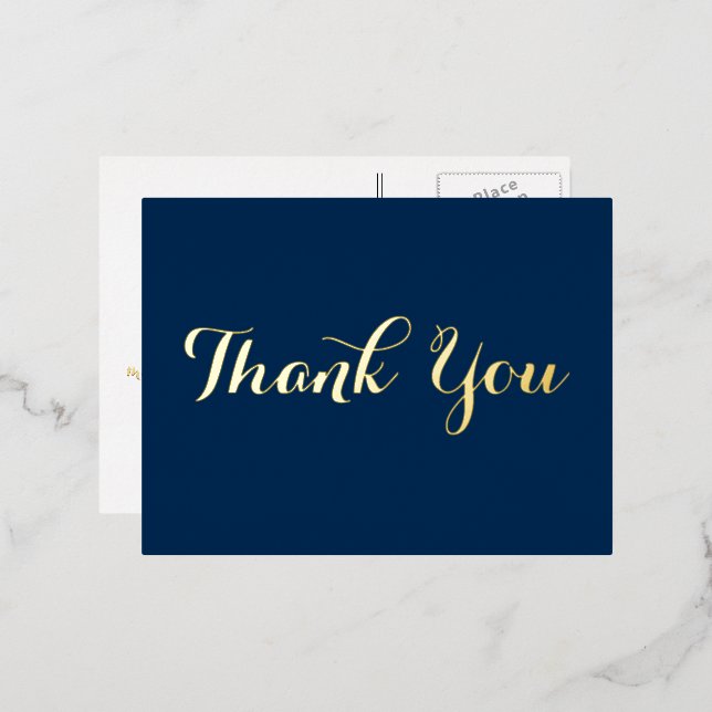 Personalisierter eleganter Script-Abschluss Vielen Folie Einladungspostkarte (Vorderseite/Rückseite)