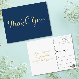 Personalisierter eleganter Script-Abschluss Vielen Postkarte