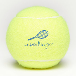 Personalisierter, eleganter Script-Blauer Name Tennisbälle