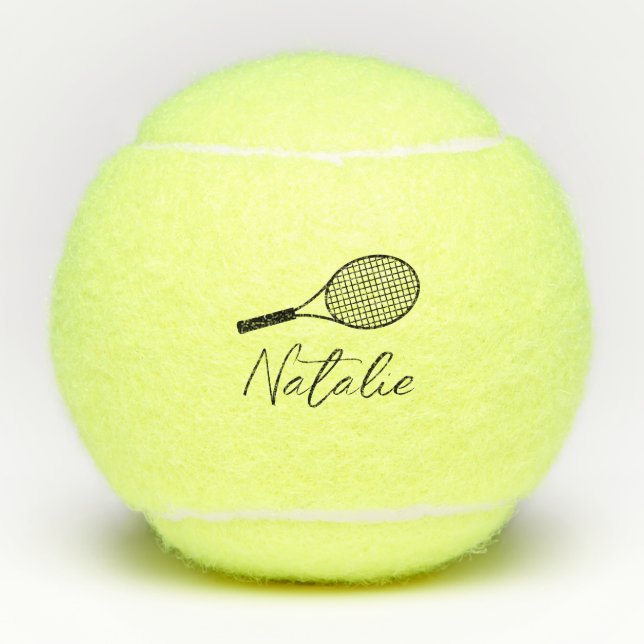Personalisierter eleganter Script Name Tennis Ball (Vorderseite)