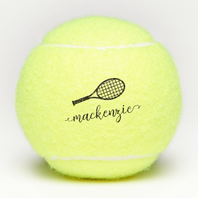 Personalisierter eleganter Script Name Tennis Ball (Vorderseite)