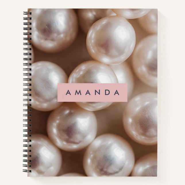 Personalisierter Eleganter Soft Pearl Chic Style Notizbuch (Vorderseite)