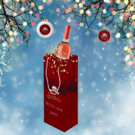 Personalisierter Eleganter Weihnachtsmann Frohe We Geschenktüte Für Weinflaschen