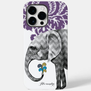 Personalisierter Elephant Damask iPhone 7 Fall Case-Mate iPhone 14 Pro Max Hülle