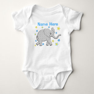 PERSONALISIERTER Elephant-Strampler für Jungen Baby Strampler