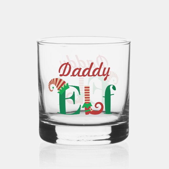 Personalisierter Elf Weihnachten Whiskyglas (Rückseite)
