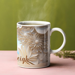 Personalisierter Elfenbeinküste 3D-Look Strand Kaffeetasse