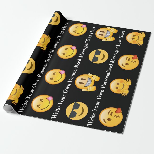 Personalisierter Emoji-Text/Nachricht Geschenkpapier (Ungerollt)