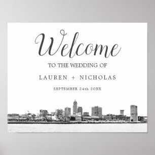 Personalisierter Empfang von Cleveland Skyline Poster