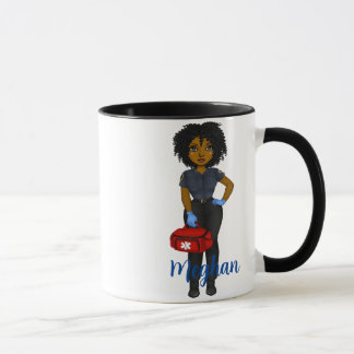 Personalisierter EMT Fuel Chic Black Woman Coffee Tasse