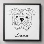 Personalisierter englischer Bull Dog Line Art Deco Fotofliesen Zum Abziehen Und Aufkleben<br><div class="desc">Personalisierter englischer Bull Dog Line Art Decorieren Schale und Foto Tile</div>