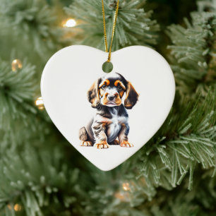 Personalisierter Englischer Cocker Spaniel Welpe Keramik Ornament