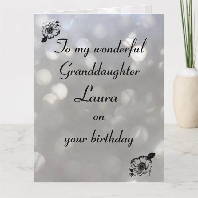 Personalisierter Enkelin-Geburtstag Karte (Vorderseite)
