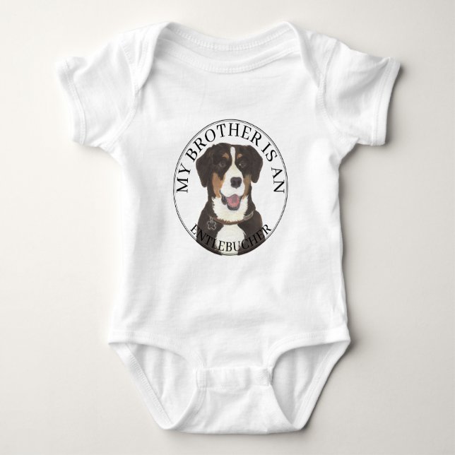 Personalisierter Entlebucher-Berghund Baby Strampler (Vorderseite)