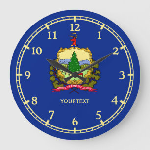 Personalisierter Entwurf eines Vermont-Zustands Große Wanduhr