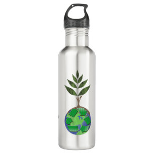 Personalisierter Erdbaum-Recycle-Zeichen Edelstahlflasche