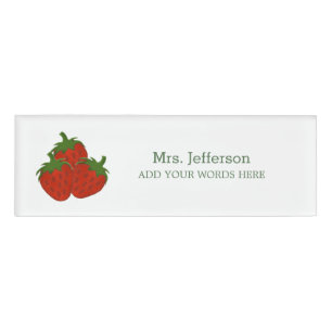 Personalisierter ErdbeerNametag Namenschild