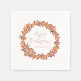 Personalisierter Erntedank | Aquarellfarbene Herbs Serviette