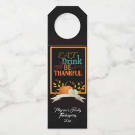Personalisierter Erntedank "Essen Sie Drink & Sei  Flaschenanhänger