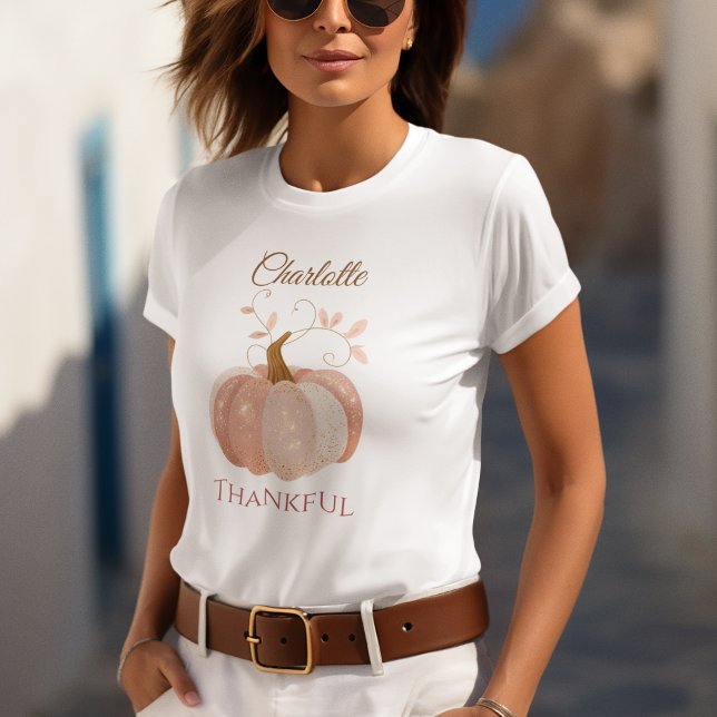 Personalisierter Erntedank - Fall Pumpkin dankbar T-Shirt (Von Creator hochgeladen)