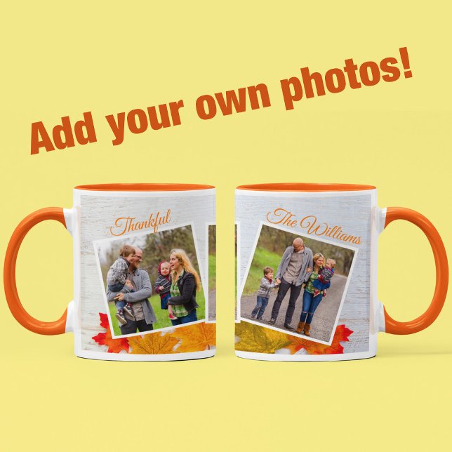 Personalisierter Erntedank Familie Foto Dankbar Tasse (Von Creator hochgeladen)