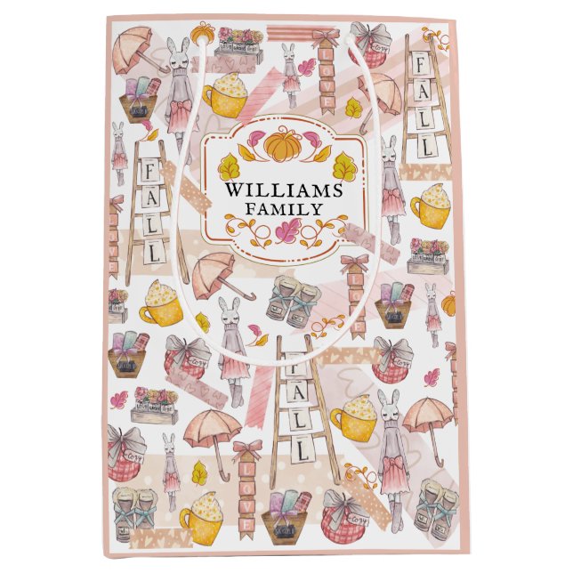 Personalisierter Erntedank für Herbst Mittlere Geschenktüte (Vorderseite)