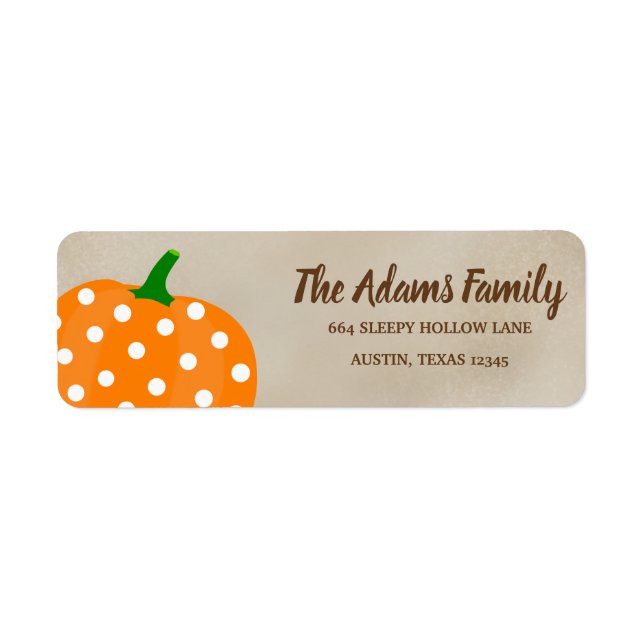 Personalisierter Erntedank Pumpkin Holiday Label (Vorne)
