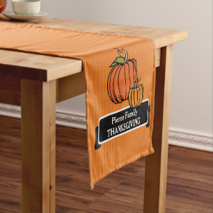 Personalisierter Erntedank PumpkinTable Runner Kurzer Tischläufer