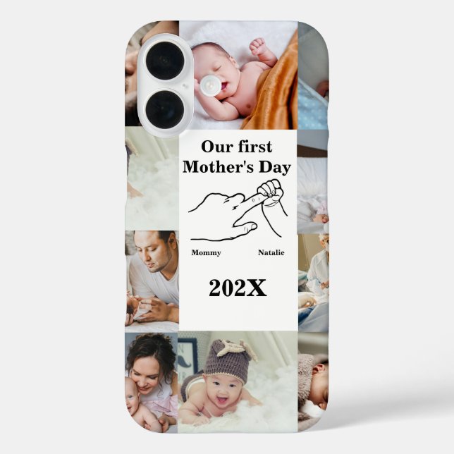 Personalisierter Ersten Muttertag FotoCollage Case-Mate iPhone Hülle (Rückseite)