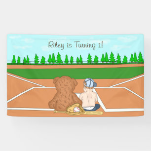 Personalisierter erster Geburtstag Baseball Banner